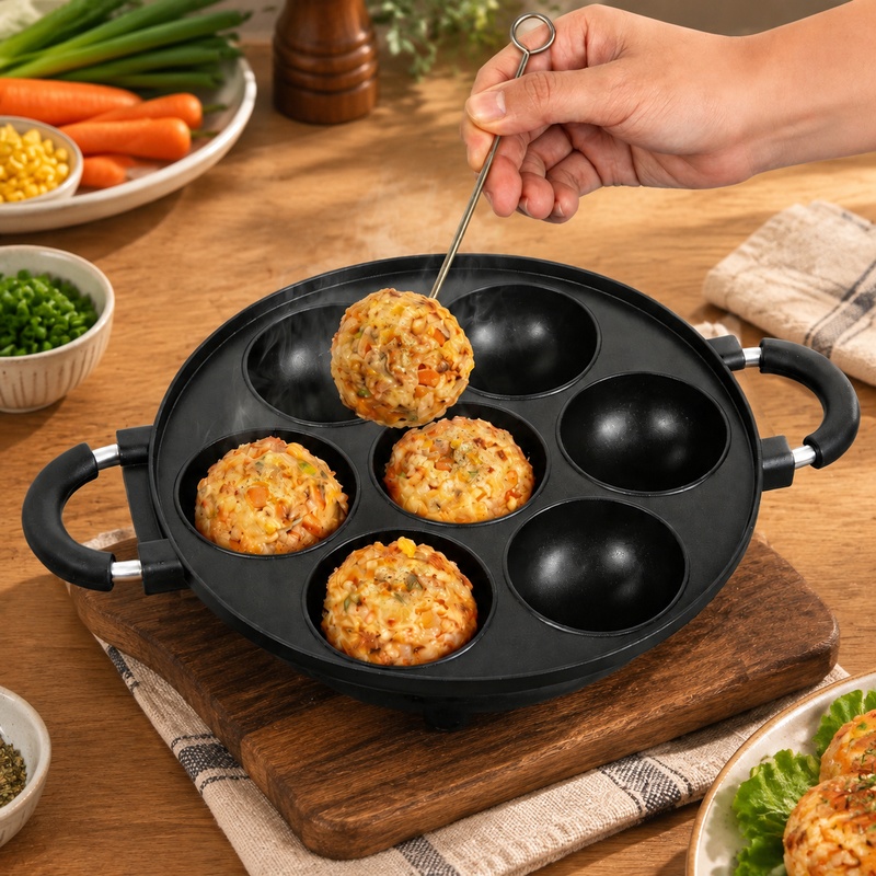 Takoyaki Grill Plate - Molde de alumínio com 7 cavidades