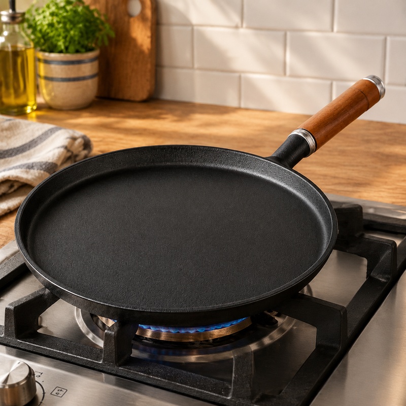Egg Waffle Pan - Frigideira de ferro fundido de alta